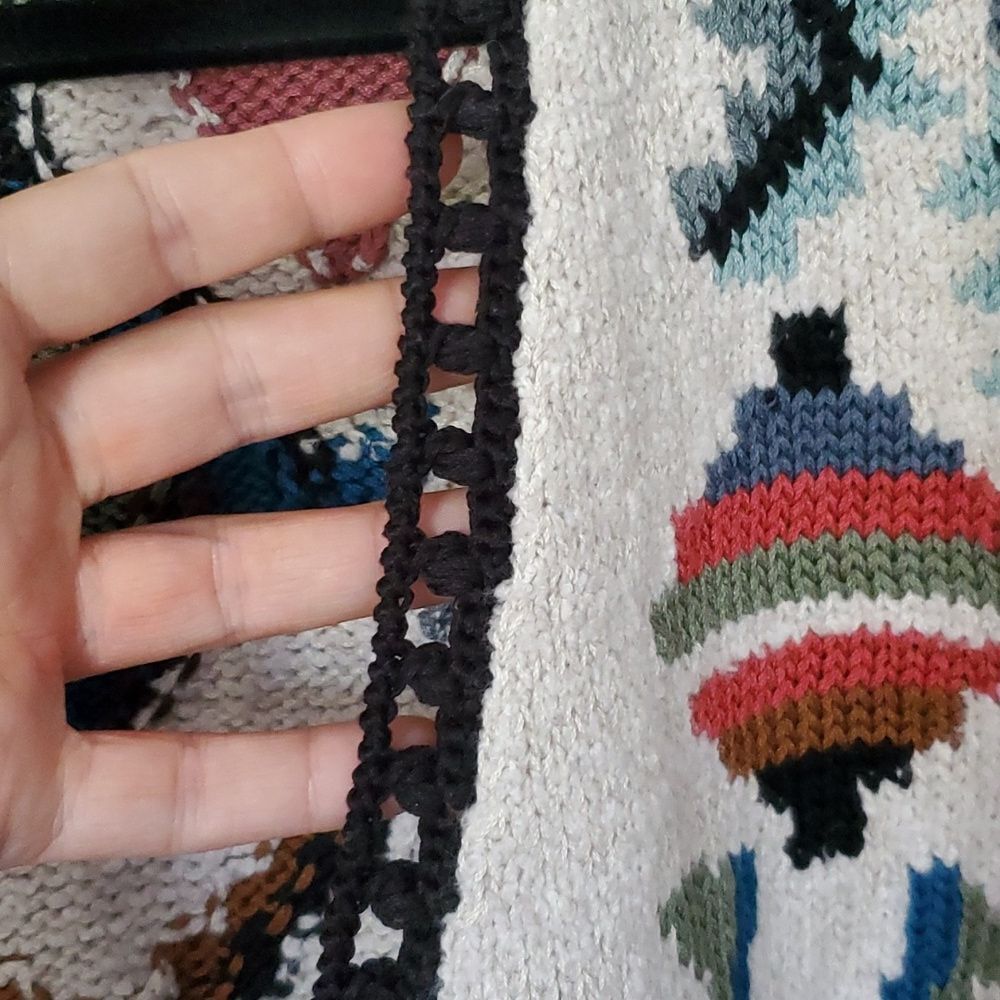 Peruvian Connection 100% Pima Cotton Colorful Southwest Style Shrug Sweater - Picture 7 of 16